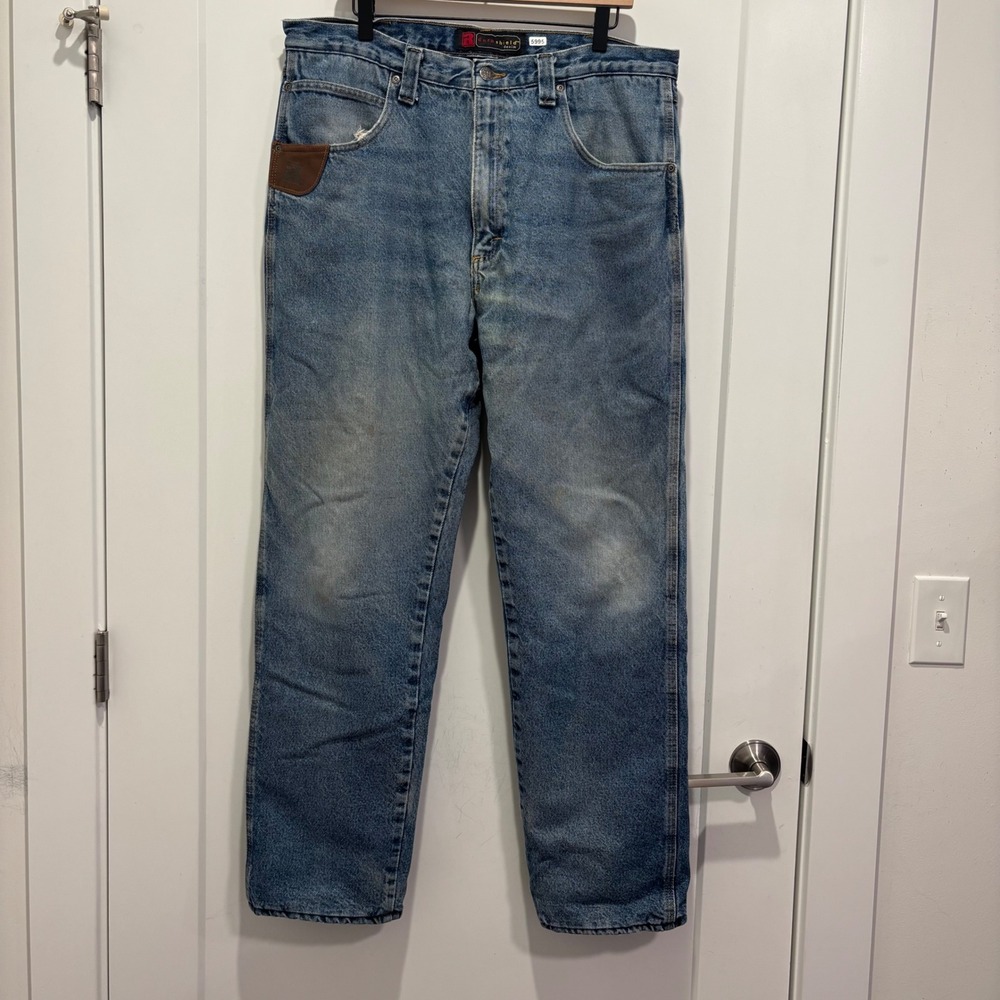 Wrangler Riggs Workwear DuraShield Fleece Lined Jeans Mens 36x32 Blue 3W055TH
